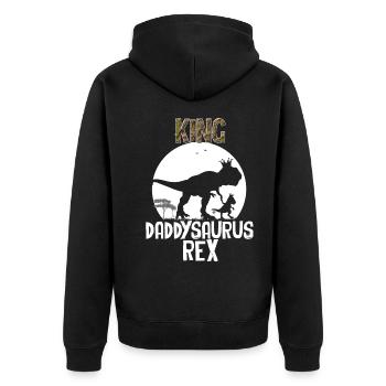 King Daddysaurus Rex - Unisex Premium Organic Zip Hoodie - black - Back - Nico (187cm)