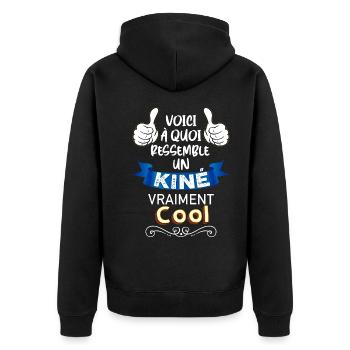 Kiné Cadeau Homme Kinésithérapeute - Veste à capuche bio Premium Unisexe - noir - Dos - Nico (187cm)