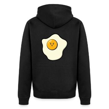 Cute Fried Egg - Unisex Premium Organic Zip Hoodie - black - Back - Nico (187cm)