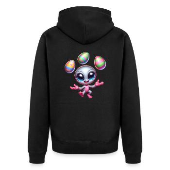 Jongleur de Pâques extraterrestre : Acrobaties d’œufs - Veste à capuche bio Premium Unisexe - noir - Dos - Nico (187cm)