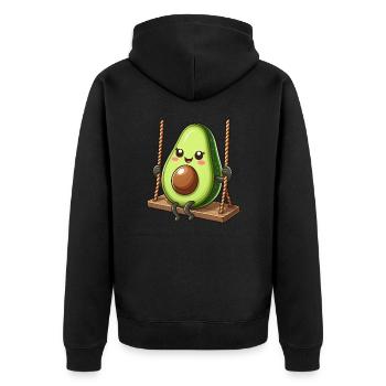 Mignon avocat se balançant terrain de jeu bande dessinée bande dessinée - Veste à capuche bio Premium Unisexe - noir - Dos - Nico (187cm)