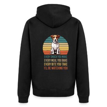 Every Snack you make Jack Russel terrier Jackie - Unisex Premium Organic Zip Hoodie - black - Back - Nico (187cm)