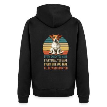 Every Snack you make Jack Russel terrier Jackie - Unisex Premium Organic Zip Hoodie - black - Back - Nico (187cm)