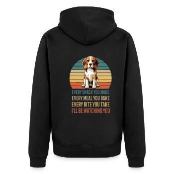 Every Snack You make Beagle Beaglebesitzer Hund - Unisex Premium Bio Zip Hoodie - Schwarz - Hinten - Nico (187cm)