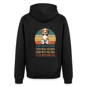 Every Snack You make Beagle Beaglebesitzer Hund - Unisex Premium Bio Zip Hoodie - Schwarz - Hinten - Nico (187cm)
