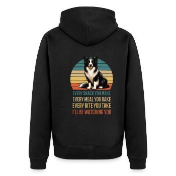 Chaque collation que vous préparez Border Collie - Veste à capuche bio Premium Unisexe - noir - Dos - Nico (187cm)