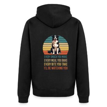 Chaque collation que vous préparez Border Collie - Veste à capuche bio Premium Unisexe - noir - Dos - Nico (187cm)