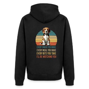 Every Snack You make Beagle Beaglebesitzer Hund - Unisex Premium Bio Zip Hoodie - Schwarz - Hinten - Nico (187cm)