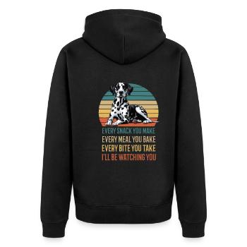 Every Snack you make Dalmatiner Dalmatinerhalter - Unisex Premium Bio Zip Hoodie - Schwarz - Hinten - Nico (187cm)