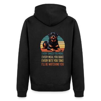 Every Snack you make Rottweiler Rottie Rotties - Unisex Premium Bio Zip Hoodie - Schwarz - Hinten - Nico (187cm)