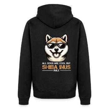 All dogs are cool Shiba Inu Shiba owner Shiba - Unisex Premium Organic Zip Hoodie - black - Back - Nico (187cm)