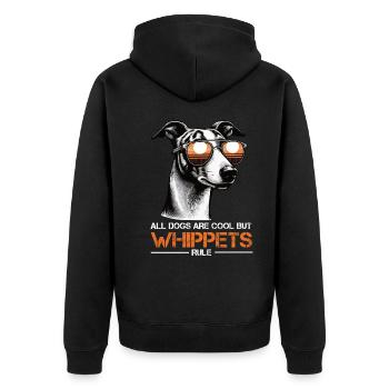 All Dogs are Cool Whippet Windhund Whippets - Unisex Premium Bio Zip Hoodie - Schwarz - Hinten - Nico (187cm)