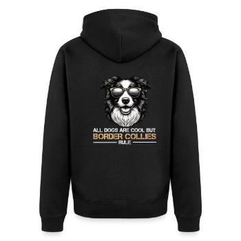 Tous les chiens sont des Cool Border Collie Collies Chien de troupeau - Veste à capuche bio Premium Unisexe - noir - Dos - Nico (187cm)