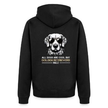 All Dogs are Cool Golden Retriever Goldie Goldies - Unisex Premium Bio Zip Hoodie - Schwarz - Hinten - Nico (187cm)