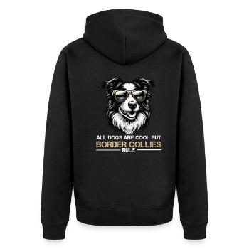 Tous les chiens sont des Cool Border Collie Collies Chien de troupeau - Veste à capuche bio Premium Unisexe - noir - Dos - Nico (187cm)