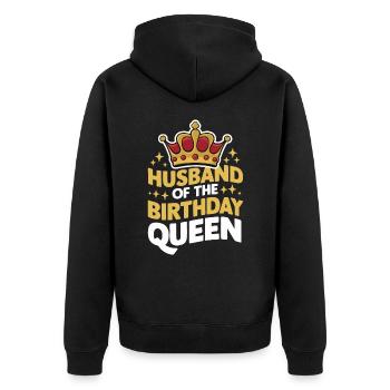 Ehemann Ehegatte Familie Hochzeit - Unisex Premium Bio Zip Hoodie - Schwarz - Hinten - Nico (187cm)
