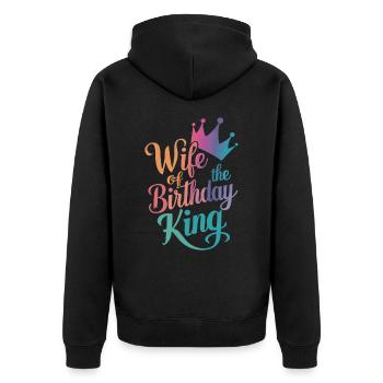 Frau Ehefrau Partnerin Familie Verheiratet - Unisex Premium Bio Zip Hoodie - Schwarz - Hinten - Nico (187cm)