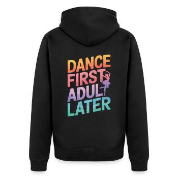Tanzen Tänzer Tanzen - Unisex Premium Bio Zip Hoodie - Schwarz - Hinten - Nico (187cm)
