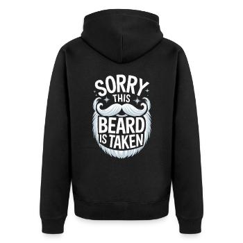 Bart Schnurrbart Bärtige Männer - Unisex Premium Bio Zip Hoodie - Schwarz - Hinten - Nico (187cm)