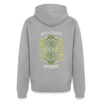 Jugendstil, Vintage-Design um 1900 - Unisex Premium Bio Zip Hoodie - Grau meliert - Hinten - Nico (187cm)