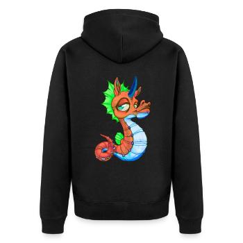 Mignon Seahorse Unicorn Seahorse Seahorse Cadeau - Veste à capuche bio Premium Unisexe - noir - Dos - Nico (187cm)