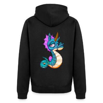 Mignon Seahorse Unicorn Seahorse Seahorse Cadeau - Veste à capuche bio Premium Unisexe - noir - Dos - Nico (187cm)