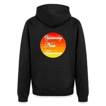 Sonnenuntergang Sunrise Geschenk Sun Geschenkidee - Unisex Premium Bio Zip Hoodie - Schwarz - Hinten - Nico (187cm)