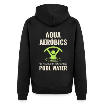 Water Aerobics Aquatic fitness Aqua Exercise - Unisex Premium Organic Zip Hoodie - black - Back - Nico (187cm)
