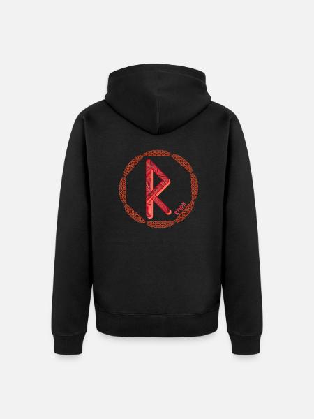 rune raido e 18 - Unisex Premium Organic Zip Hoodie - black