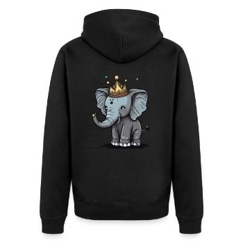 The Regal Elephant - Unisex Premium Organic Zip Hoodie - black - Back - Nico (187cm)