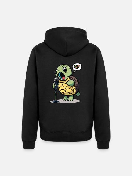 Jokester Turtle - Unisex Premium Organic Zip Hoodie - black