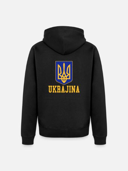 Ukraine - Unisex Premium Organic Zip Hoodie - black
