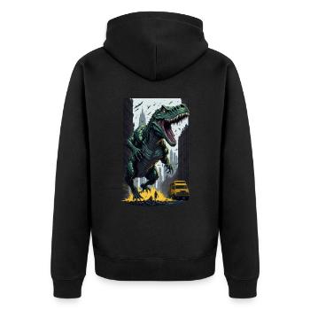 T Rex - Veste à capuche bio Premium Unisexe - noir - Dos - Nico (187cm)