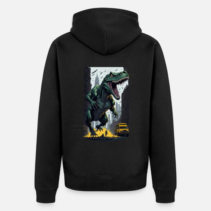 T Rex - Veste à capuche bio Premium Unisexe - noir