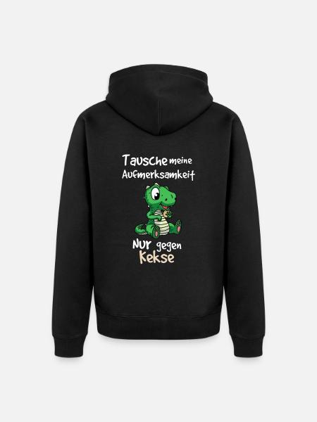 Small Crocodile Saying Design - Unisex Premium Organic Zip Hoodie - black