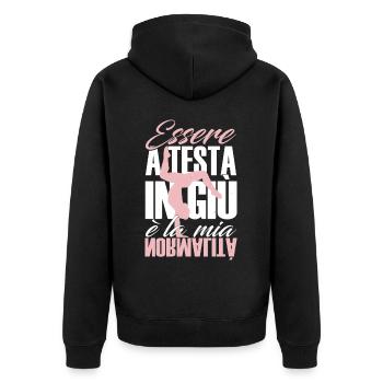 Turnerin Rhythmische Sportgymnastik Kunstturnen - Unisex Premium Bio Zip Hoodie - Schwarz - Hinten - Nico (187cm)
