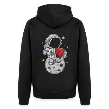 Akkordeon Akkordeonspieler Geschenk - Unisex Premium Bio Zip Hoodie - Schwarz - Hinten - Nico (187cm)