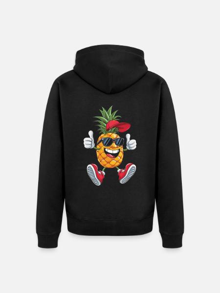 Ananas - Unisex Premium Bio Zip Hoodie - Schwarz