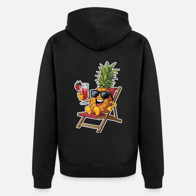 Pineapple - Unisex Premium Bio Zip Hoodie - Schwarz