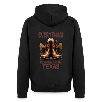 Tout est plus grand au Texas - Veste à capuche bio Premium Unisexe - noir - Dos - Nico (187cm)