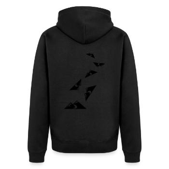 Mountains Icon - Unisex Premium Organic Zip Hoodie - black - Back - Nico (187cm)