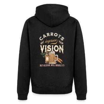 Les carottes peuvent améliorer la vision L’alcool va doubler - Veste à capuche bio Premium Unisexe - noir - Dos - Nico (187cm)