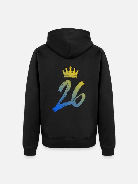 26 Number crown - Unisex Premium Organic Zip Hoodie - black