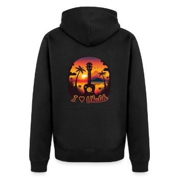 I love ukulele - musical summer evenings - Unisex Premium Organic Zip Hoodie - black - Back - Nico (187cm)