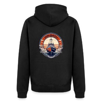 Bateau à moteur / Eau / Liberté / Aventure / Moteur - Veste à capuche bio Premium Unisexe - noir - Dos - Nico (187cm)