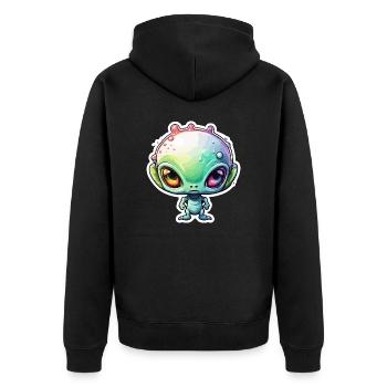 Alien / Außerirdisch / Ufo / Area 51 / All / Mars - Unisex Premium Organic Zip Hoodie - black - Back - Nico (187cm)