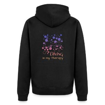 Taucher, Spruch für Taucher, Scuba Diving, Tauchen - Unisex Premium Bio Zip Hoodie - Schwarz - Hinten - Nico (187cm)