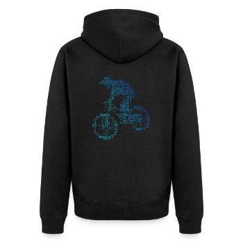 Cyclistes VTT Femmes Hommes VTT Cyclisme - Veste à capuche bio Premium Unisexe - noir - Dos - Nico (187cm)
