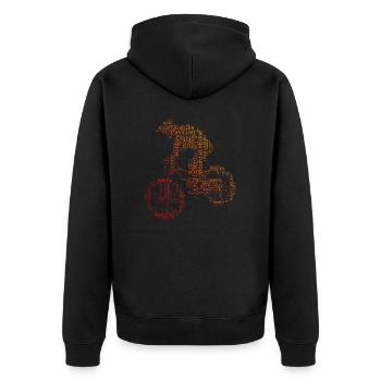 MTB Women Cycling Cycling Cyclists Men - Unisex Premium Organic Zip Hoodie - black - Back - Nico (187cm)