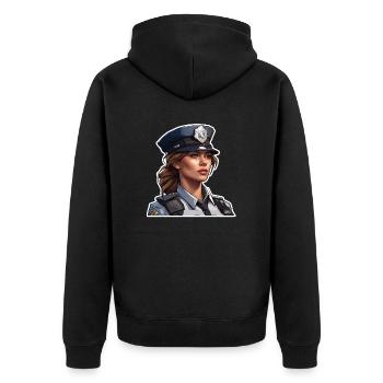 Police / Opérations / Profession / Emploi / Forces d’urgence - Veste à capuche bio Premium Unisexe - noir - Dos - Nico (187cm)